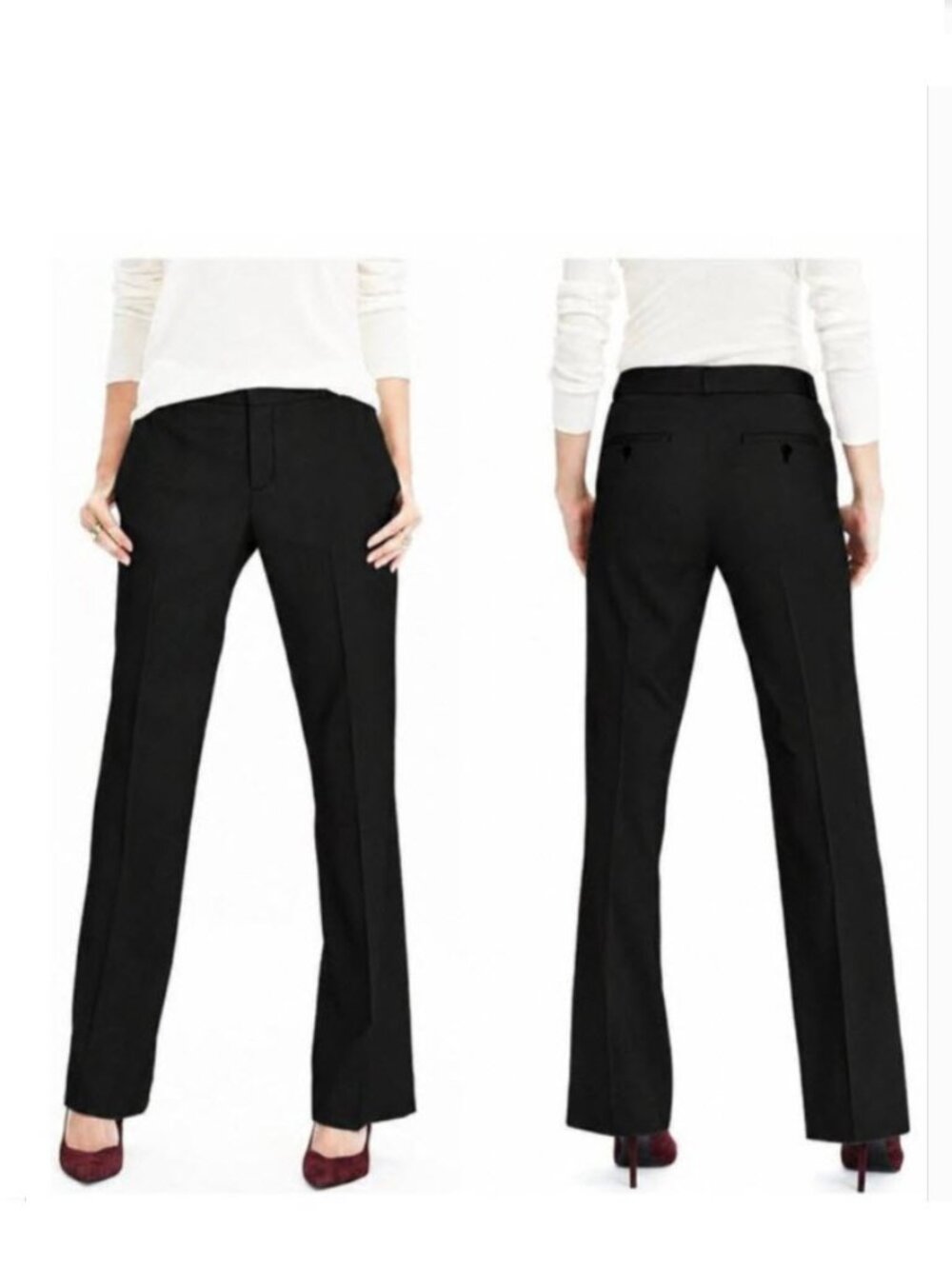 Banana Republic Black Logan Wool Straight Fit Pants Size 8L